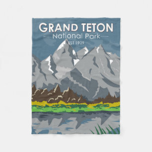 Grand Teton Nationalpark Wyoming Vintage Fleecedecke