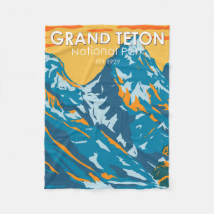 Grand Teton Nationalpark Wyoming Vintage Fleecedecke