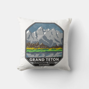 Grand Teton Nationalpark Wyoming Vintage Kissen