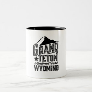 Grand Teton Nationalpark, Wyoming Vintage Poster Zweifarbige Tasse