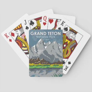 Grand Teton Nationalpark Wyoming Vintage Spielkarten