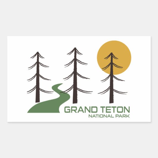 Grand Teton Nationalparkplatz Rechteckiger Aufkleber (Vorderseite)