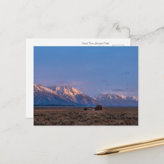 Grand Teton Open Lands Postkarte (Vorderseite/Rückseite Beispiel)