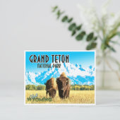 Grand Teton Park Wyoming Vintage Postkarte (Stehend Vorderseite)