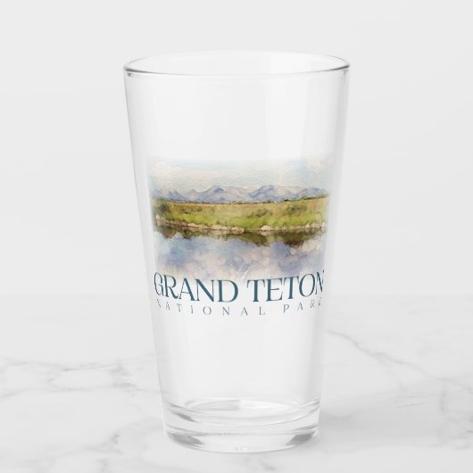 Grand Teton Pint Glass, Nationalpark Tumbler (Vorderseite)