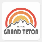 Grand Teton Quadratischer Aufkleber (Vorderseite)