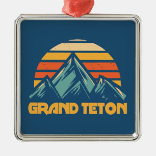 Grand Teton Retro Türkis Ornament Aus Metall
