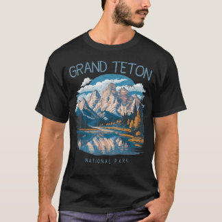 Grand Teton Retro Us Wyoming Jackson Hole See T-Shirt