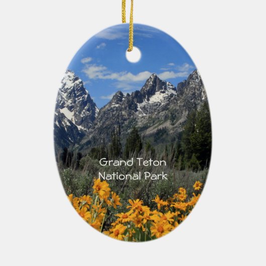 Grand Teton Springtime Souvenir Foto Keramik Ornament (Hinten)