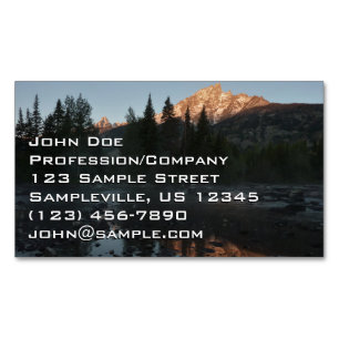 Grand Teton Sunrise in Cottonwood Creek Magnetische Visitenkarte