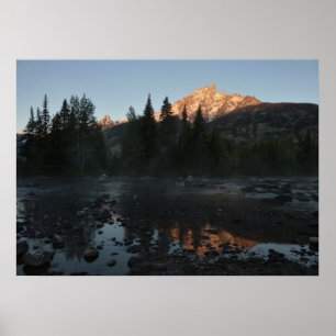 Grand Teton Sunrise in Cottonwood Creek Poster