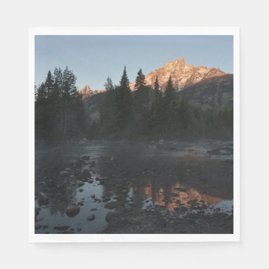 Grand Teton Sunrise in Cottonwood Creek Serviette (Vorderseite)