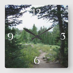Grand Teton Trail Quadratische Wanduhr