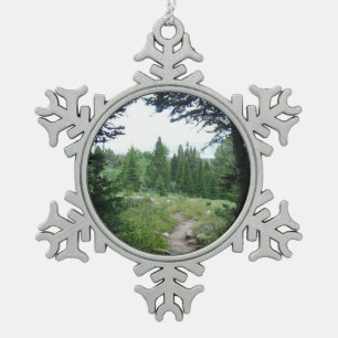 Grand Teton Trail Schneeflocken Zinn-Ornament