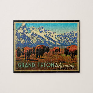 Grand Teton Wyoming Büffel Puzzle