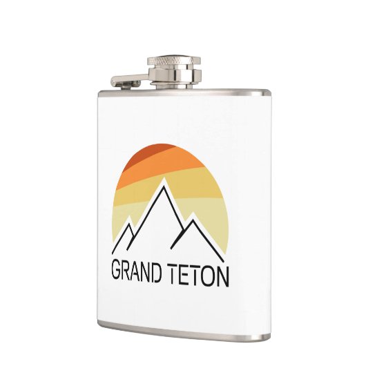 Grand Teton Wyoming Retro Flachmann (Links)