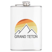 Grand Teton Wyoming Retro Flachmann (Vorderseite)