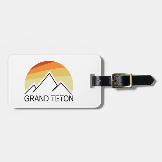 Grand Teton Wyoming Retro Gepäckanhänger (Vorderseite horizontal)