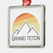 Grand Teton Wyoming Retro Ornament Aus Metall (Links)
