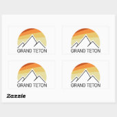 Grand Teton Wyoming Retro Rechteckiger Aufkleber (Blatt)