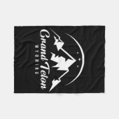 Grand Teton Wyoming Ski Resort Snowboarden Fleecedecke (Vorderseite (Horizontal))
