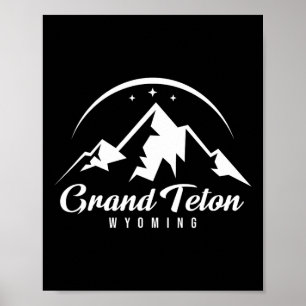 Grand Teton Wyoming Ski Resort Snowboarden Poster