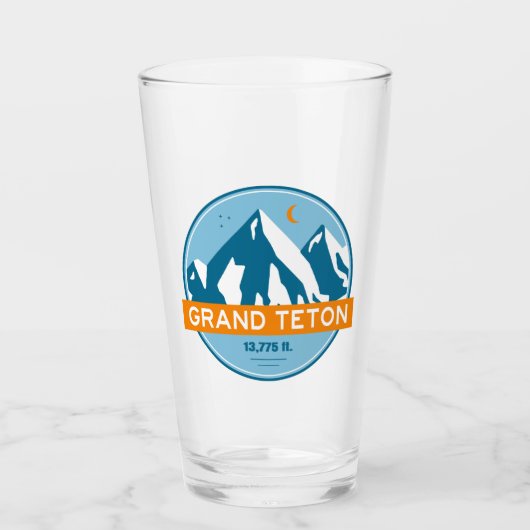 Grand Teton Wyoming Stars Moon Glas (Vorderseite)
