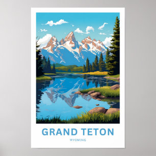 Grand Teton Wyoming Travel Print Poster