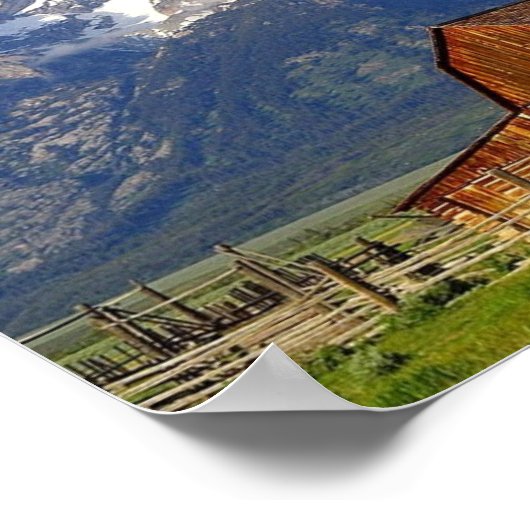 Grand Tetons Barn Poster (Ecke)