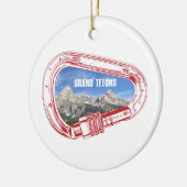 Grand Tetons Climbing Carabiner Keramik Ornament (Links)