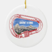 Grand Tetons Climbing Carabiner Keramik Ornament (Hinten)