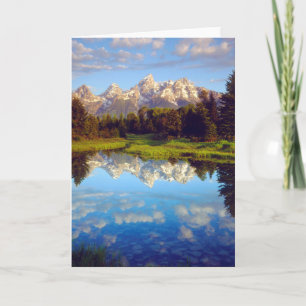 Grand Tetons, die im Fluss Snake reflektieren Karte