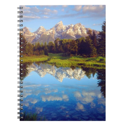 Grand Tetons, die im Fluss Snake reflektieren Notizblock (Vorderseite)