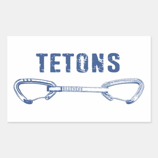 Grand Tetons Klettern Quickziehung Rechteckiger Aufkleber (Vorderseite)