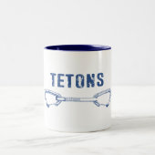 Grand Tetons Klettern Quickziehung Zweifarbige Tasse (Mittel)