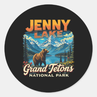 Grand Tetons Nationalpark Jenny Lake Vintage Reise Runder Aufkleber