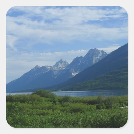 Grand Tetons Quadratischer Aufkleber (Vorderseite)