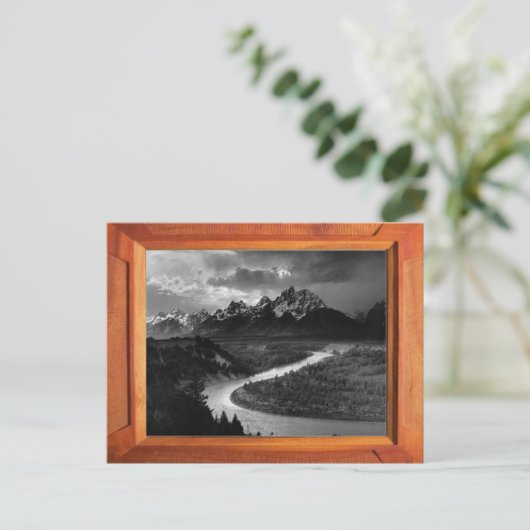 Grand Tetons Schwarzweiß Postkarte (Stehend Vorderseite)