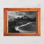 Grand Tetons Schwarzweiß Postkarte (Vorderseite)