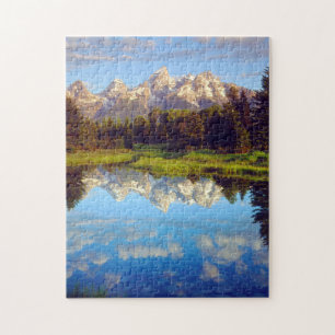 Grand Tetons spiegeln sich im Snake River Puzzle