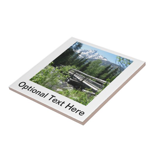 Grand Tetons Spring Snow and Wood Bridge Fliese (Seite)