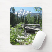 Grand Tetons Spring Snow and Wood Bridge Mousepad (Mit Mouse)