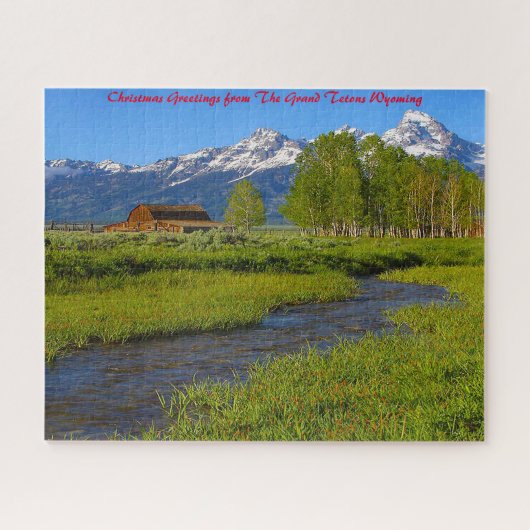 Grand Tetons Wyoming.Christmas Greetings Puzzle (Horizontal)