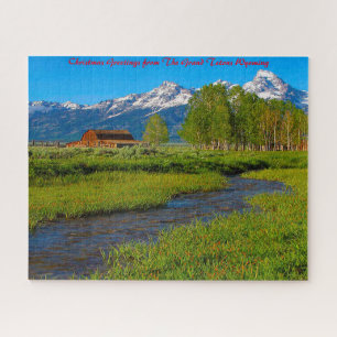 Grand Tetons Wyoming .Weihnachtsgrüße Puzzle
