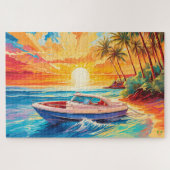 🌅 Grand Theft Boat: Sunset Cruise Puzzle (Horizontal)