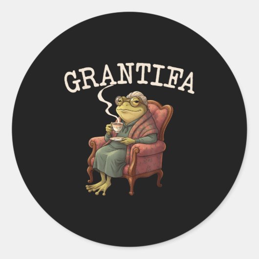 Grand Tifa Frog Funny Graphic Men Women  Runder Aufkleber (Vorderseite)