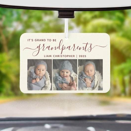 Grand To Be Grandparents 3 Photo Red Script Autolufterfrischer
