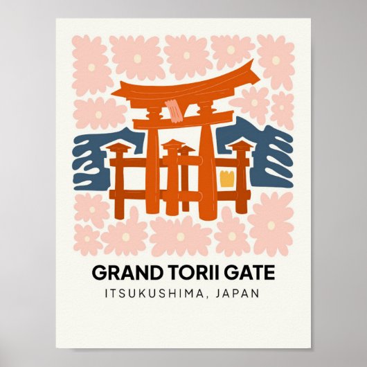 Grand Torii Gate Itsukushima Japan Reisen Poster (Vorne)