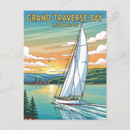 Grand Traverse Bay Michigan Travel Postkarte