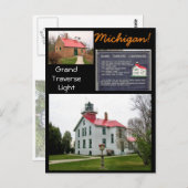 Grand Traverse Light Michigan! Postkarte (Vorne/Hinten)